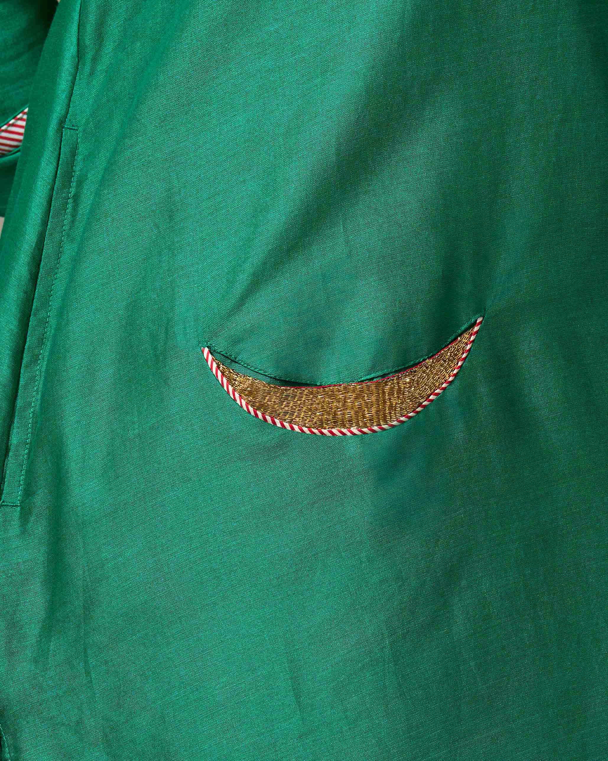 Chaand Pocket Kurta & Slip - Green