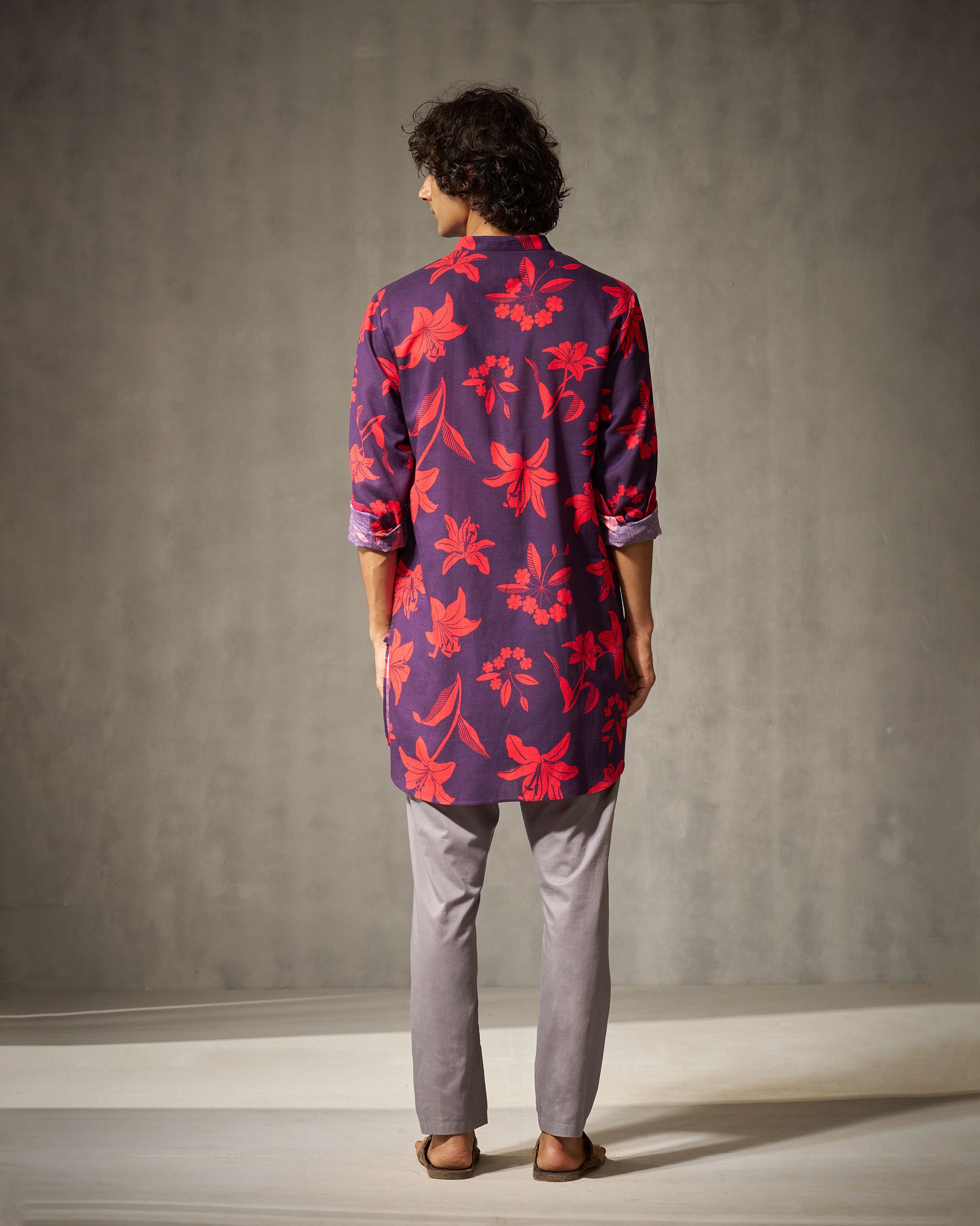 Fort Kurta - Red & Purple Print