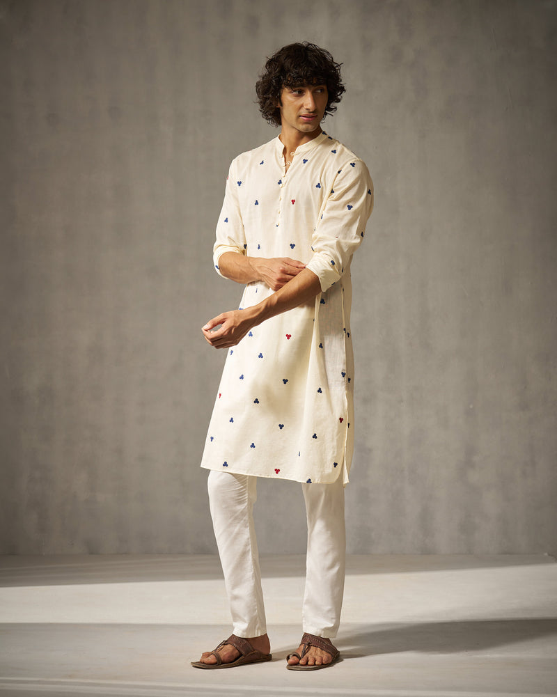 Zenith Kurta - Ivory Embroidery