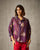 Boxy Shirt - Purple & Gold Print