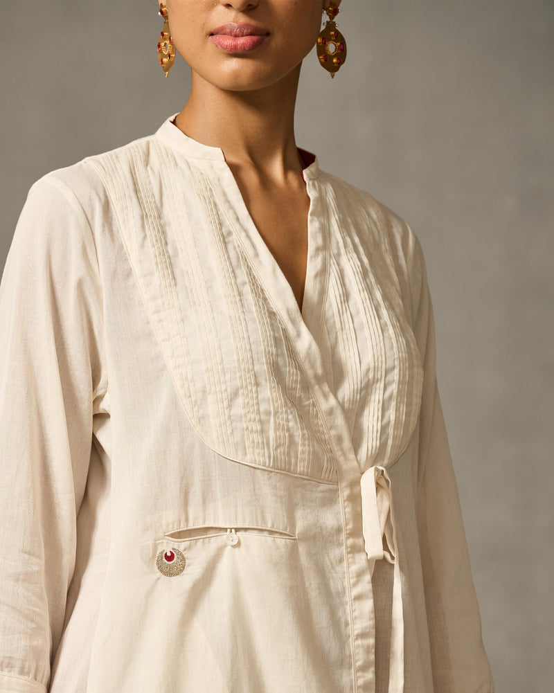 Fez Pintuck Kurta - Ivory