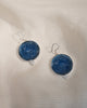 Anar Carved Glass Danglers Large - Blue