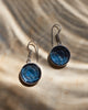 Anar Carved Glass Danglers Small - Blue