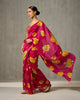 Blossom Sari - Fucshia & Yellow Print