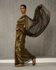 Party Stripes Sari - Gold & Black