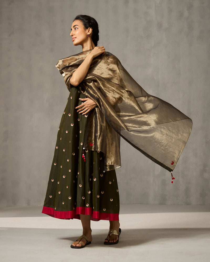 Glow Tissue Dupatta - Gold