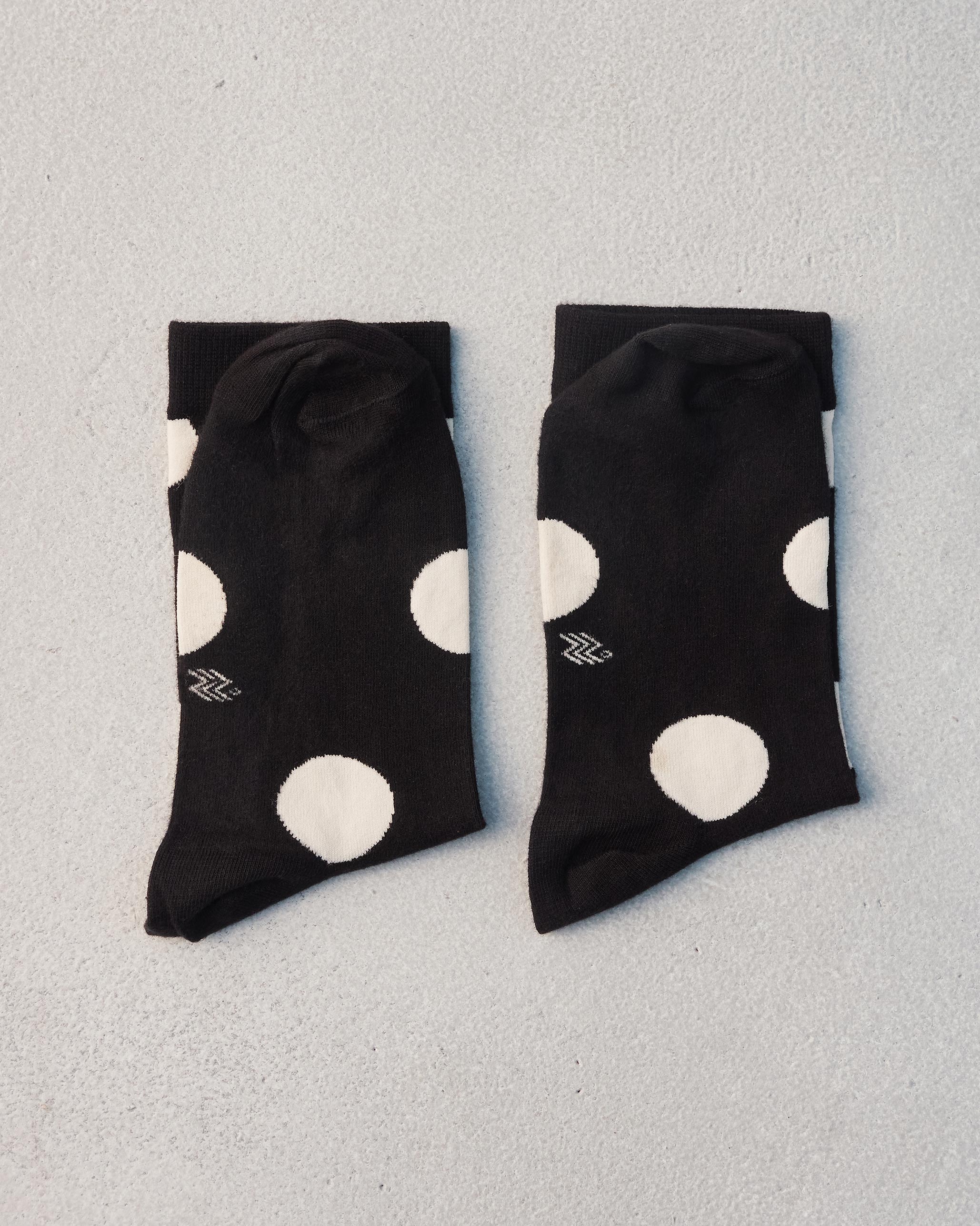 Polka Love Socks - Black & Oatmeal