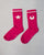 Star & Moon Socks - Fuchsia & Oatmeal