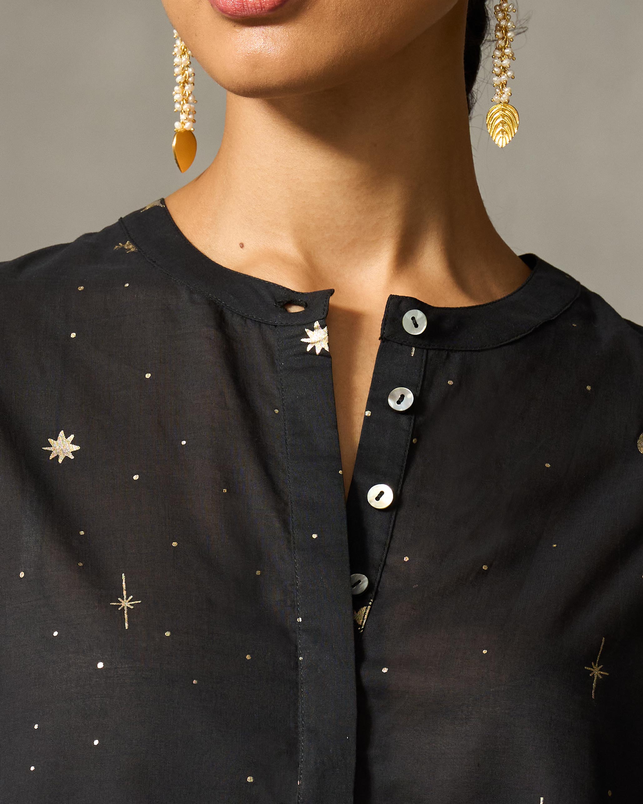 Lazy Sunday Tunic - Black & Gold