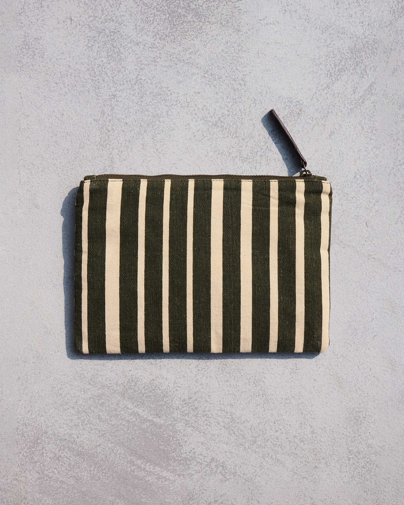 Alphabet V Pouch - Olive Night