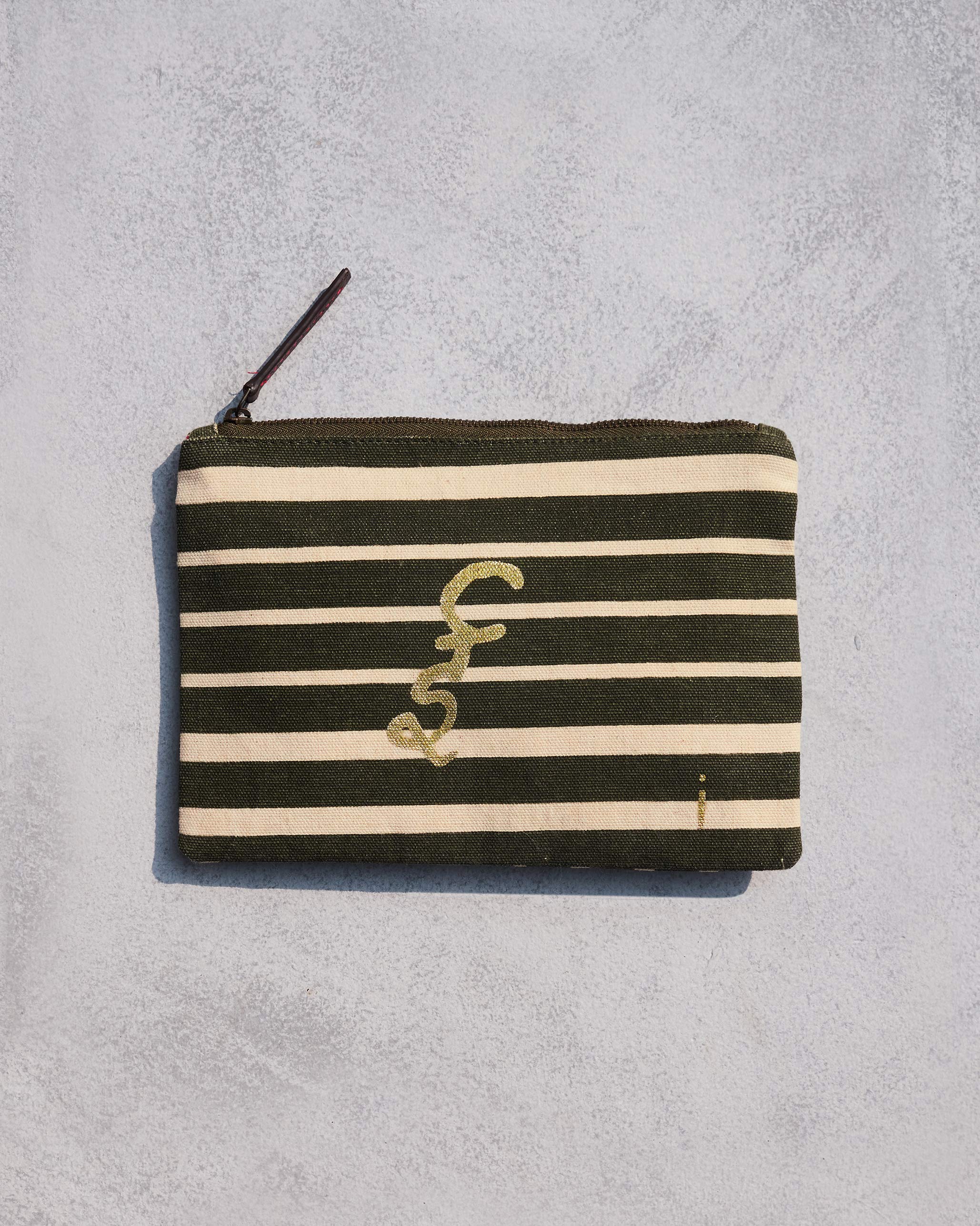 Alphabet I Pouch - Olive Night