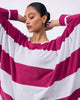 Lyla Top - Berry & Grey Stripes