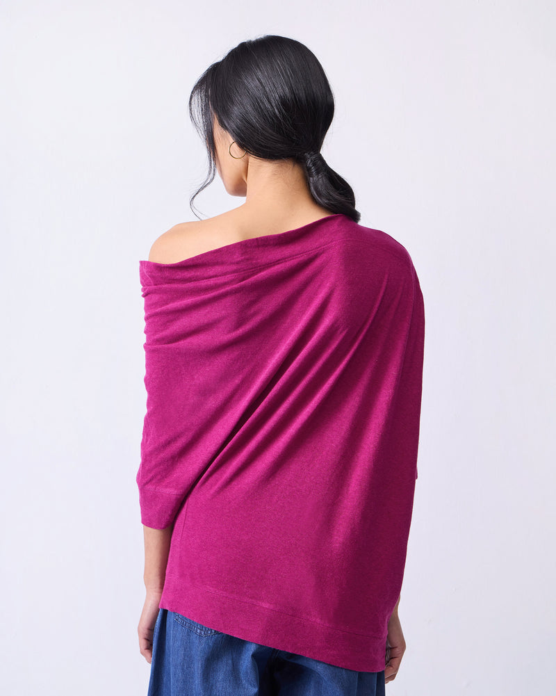 Ukiyo Off Shoulder Top - Berry