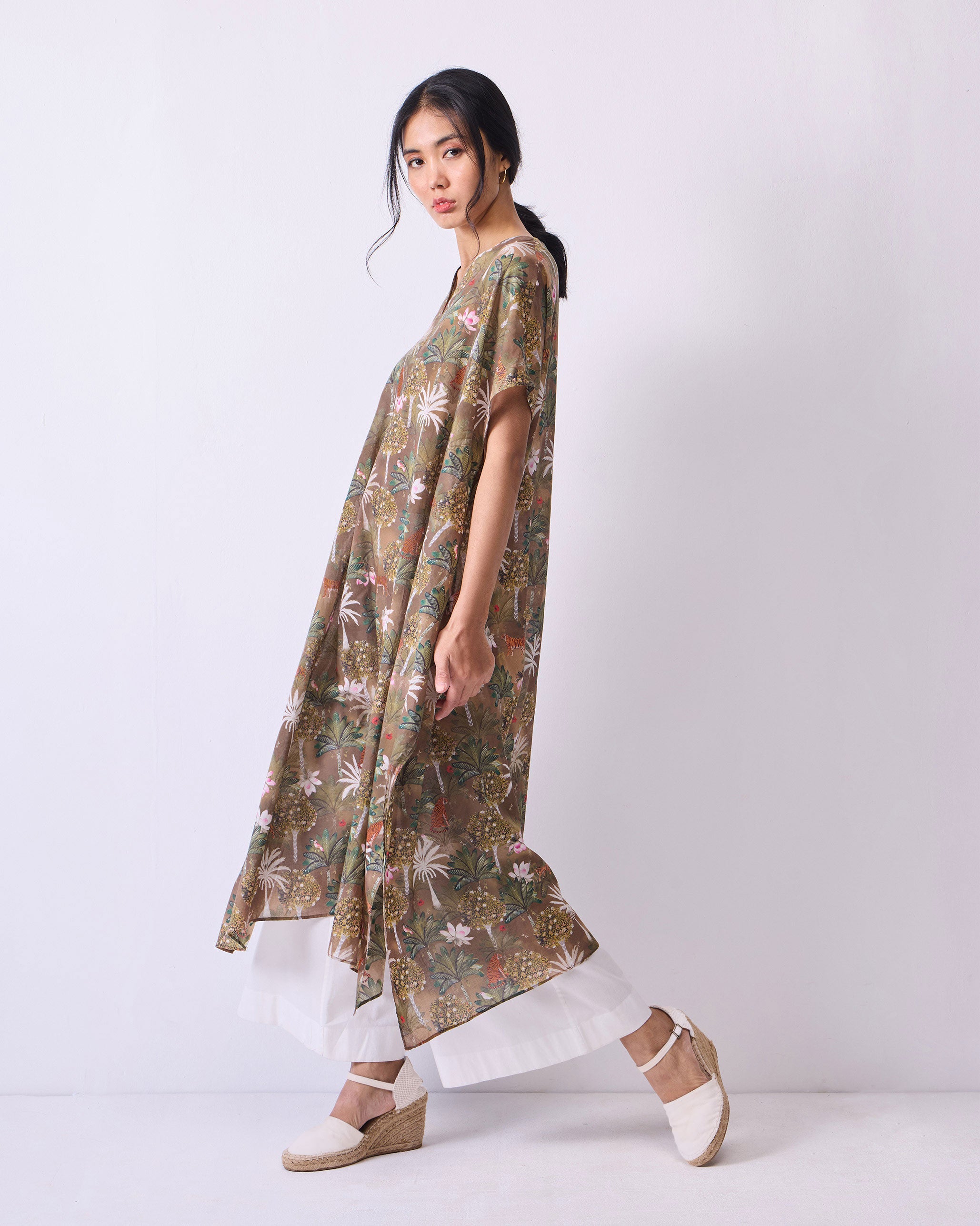 Safari Delight Kaftan - Olive Print