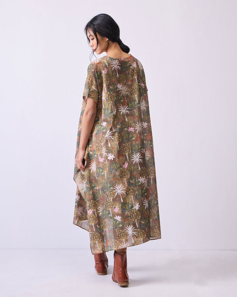 Safari Delight Kaftan - Olive Print