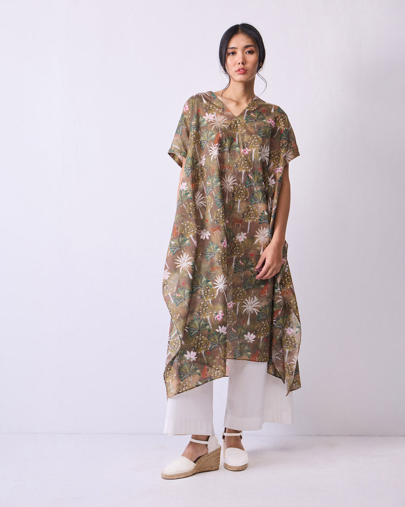 Safari Delight Kaftan - Olive Print