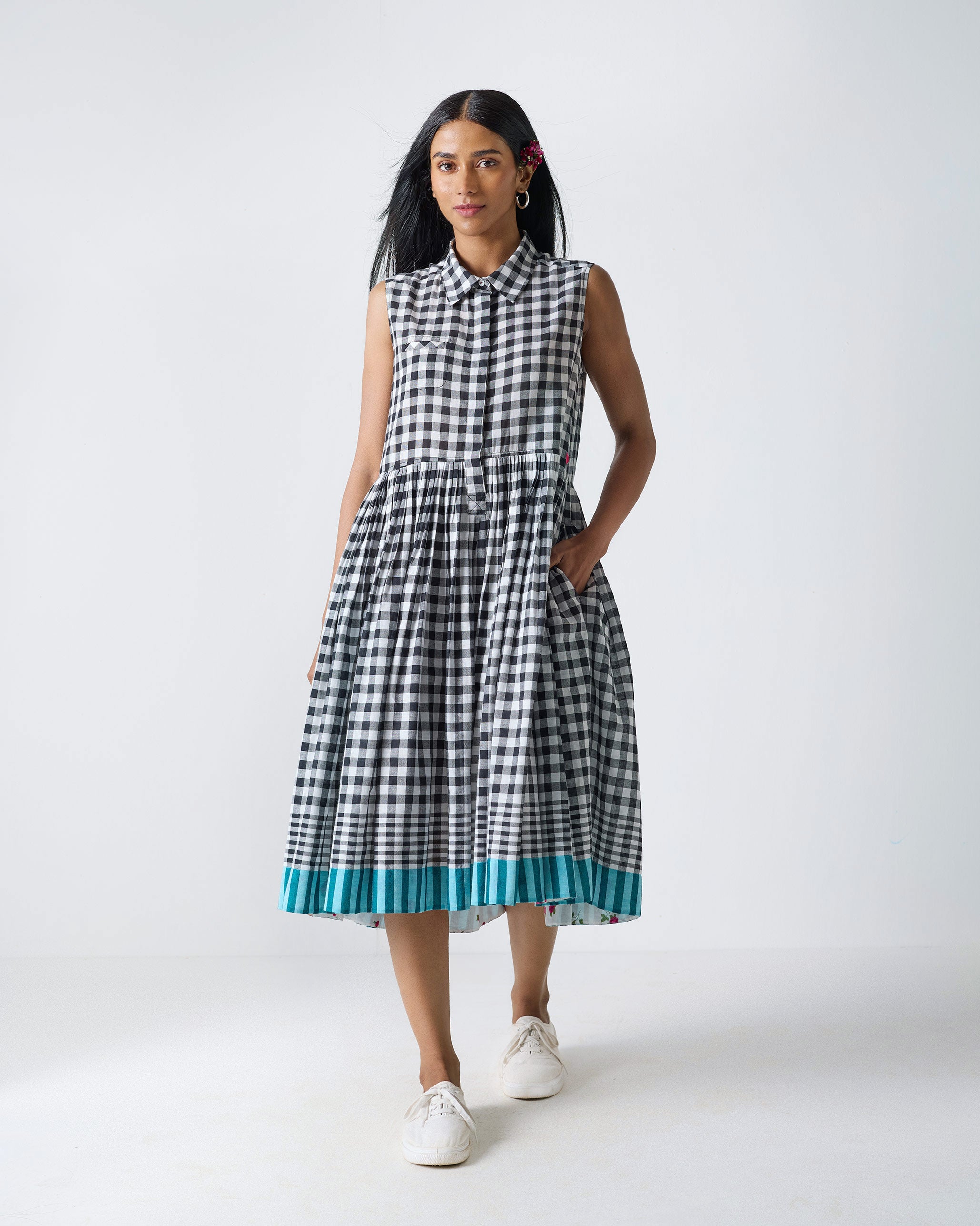 Ada Dress - Black & White Checks