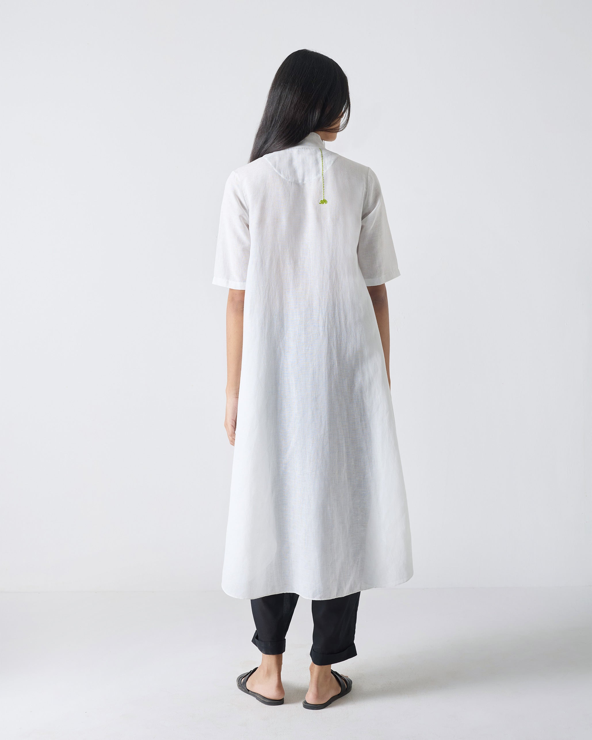 Gusset Slit Kurta - White