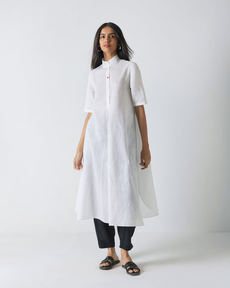 Gusset Slit Kurta - White