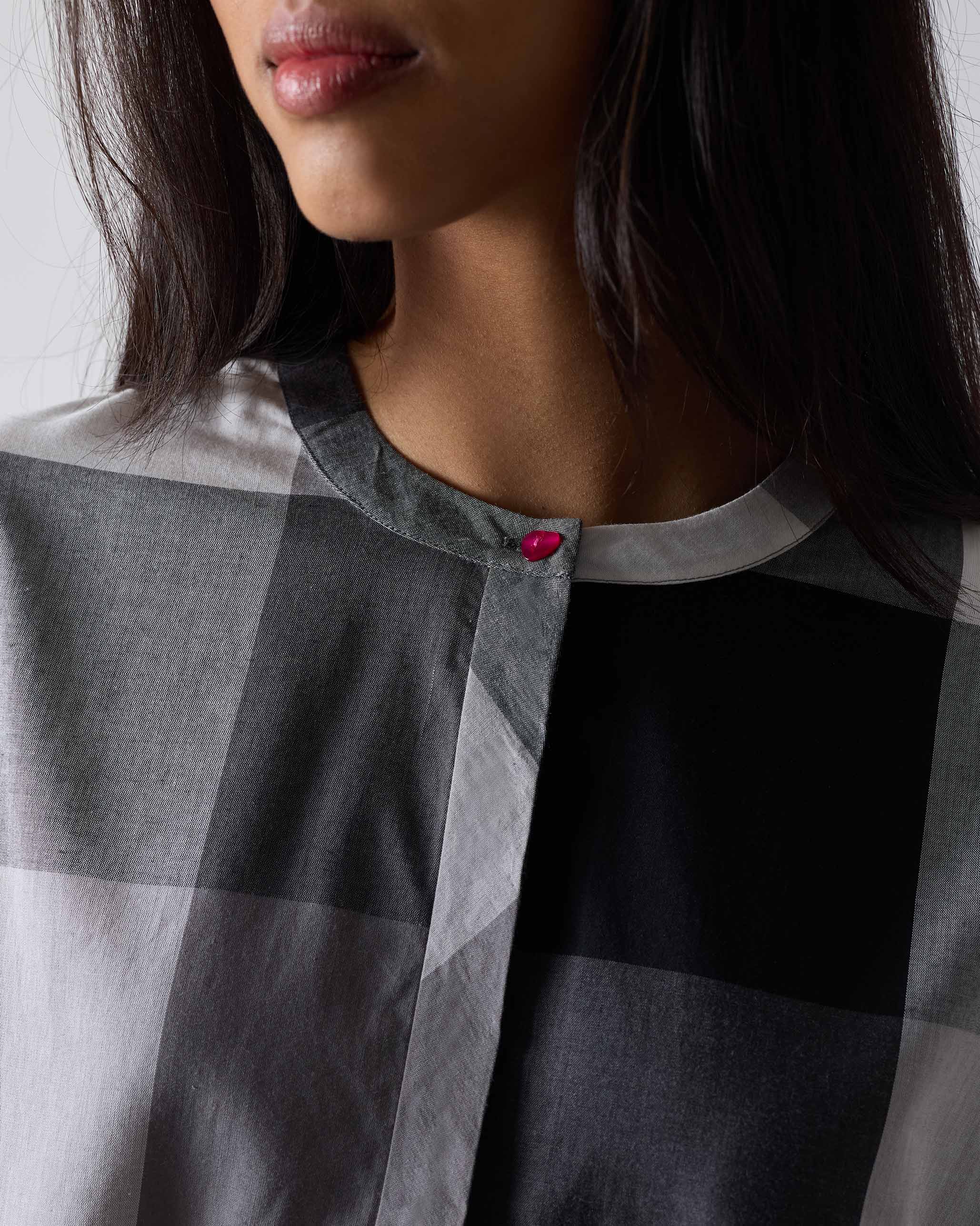 Lazy Sunday Tunic - Black & White Checks