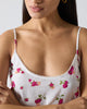 Vintage Camisole - White & Fuchsia Print