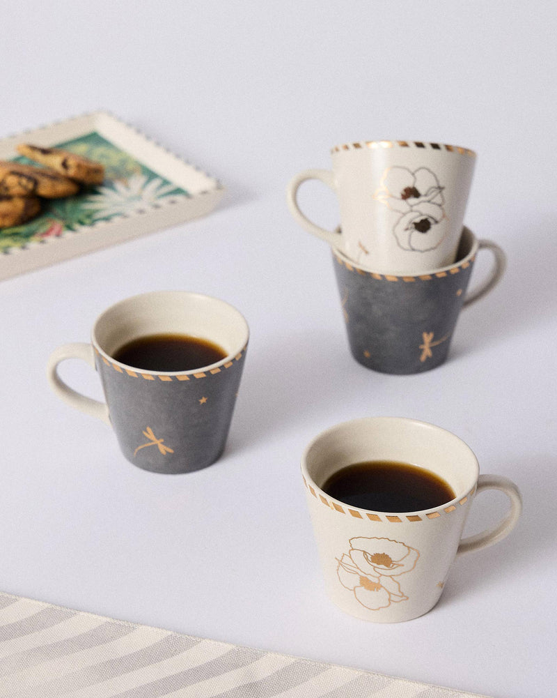 Poppy Trail Espresso Mugs - Set of 4