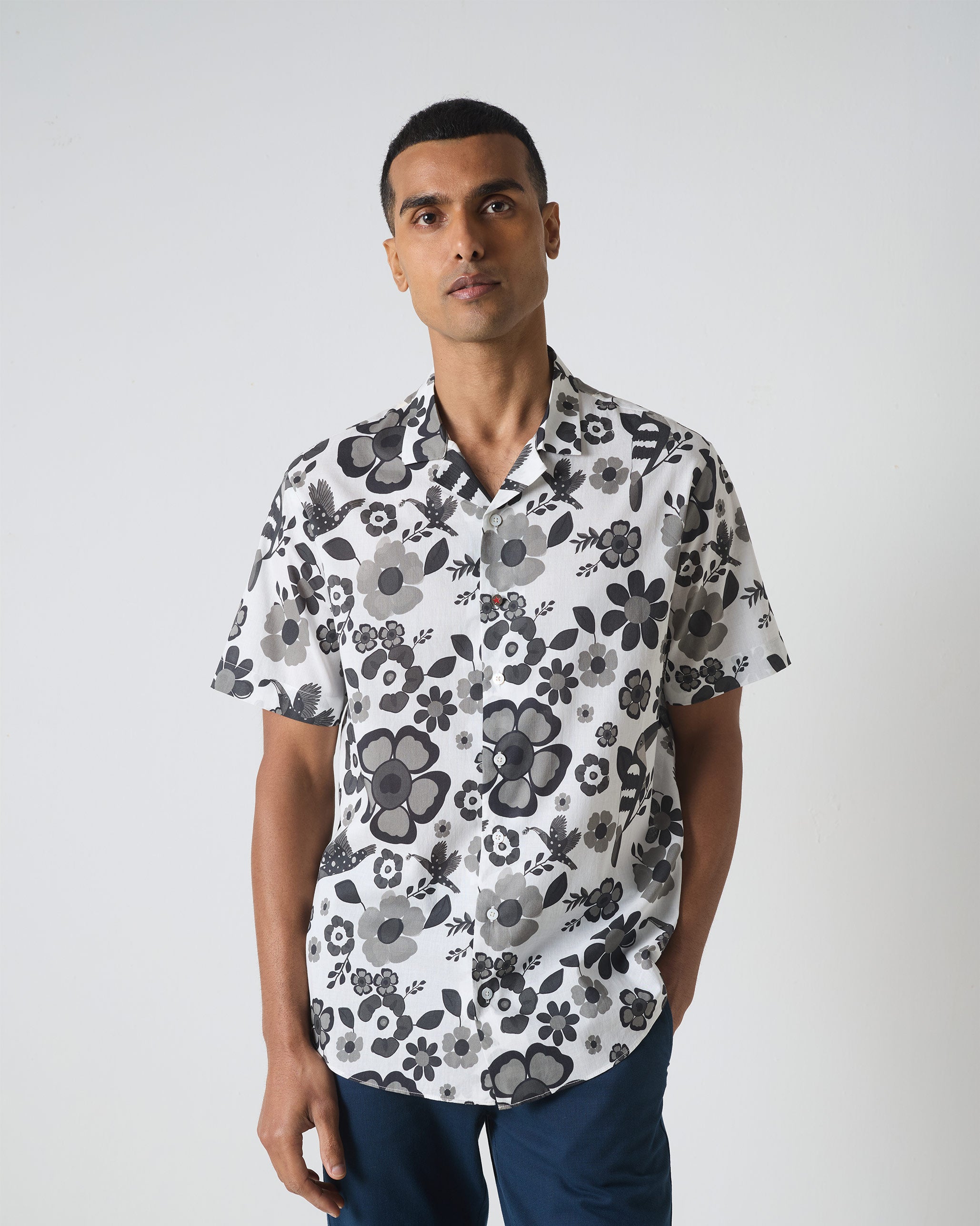 Mistari Shirt - Black & White Print