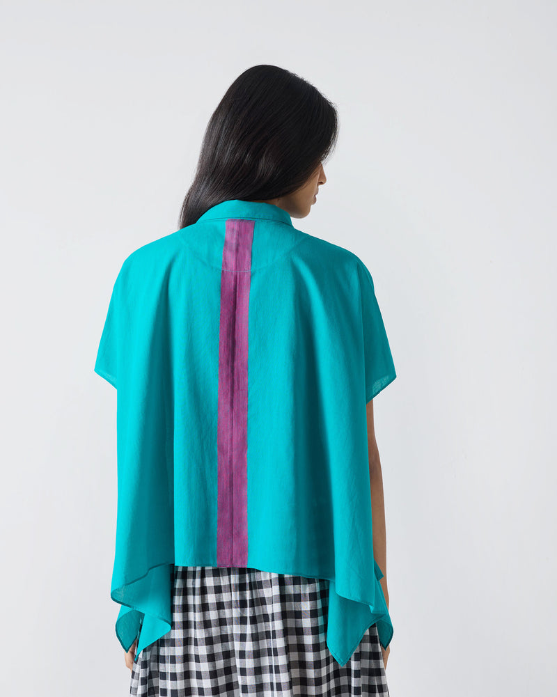 Asymmetrical Hem Top - Aqua