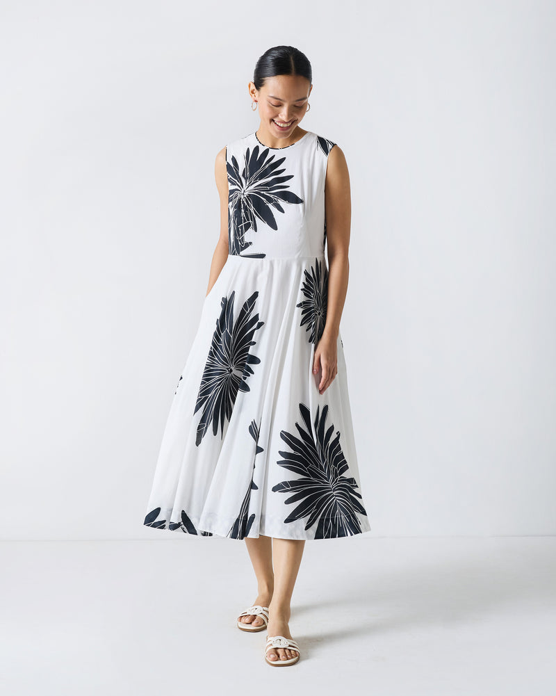 Yoroi Dress - Black & White Print