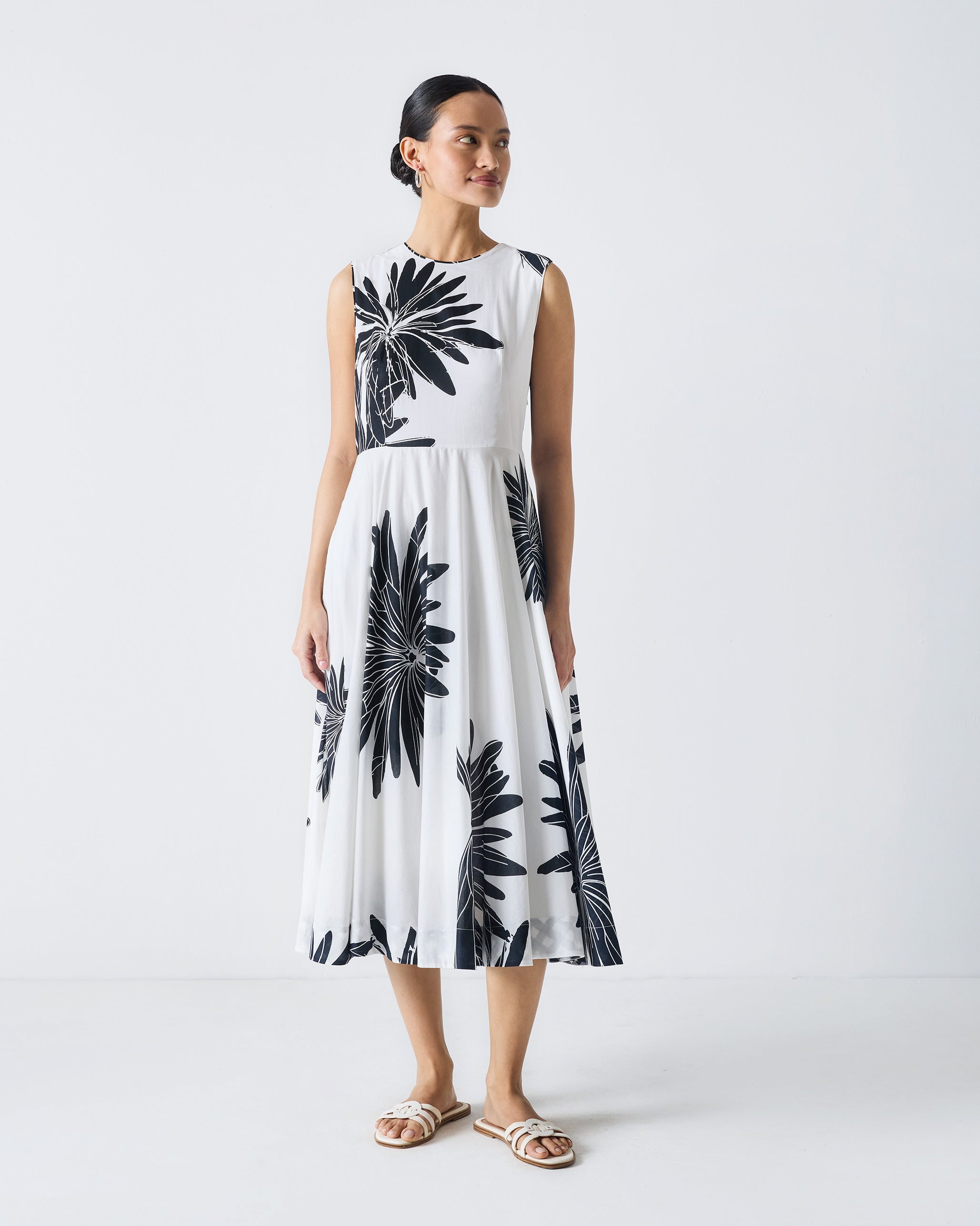 Yoroi Dress - Black & White Print