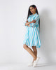 Ava Shirt Dress - Aqua & White Stripes