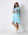 Ava Shirt Dress - Aqua & White Stripes