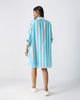 Ava Shirt Dress - Aqua & White Stripes