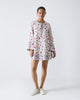 Shiro Beach Dress - White & Fuchsia Print