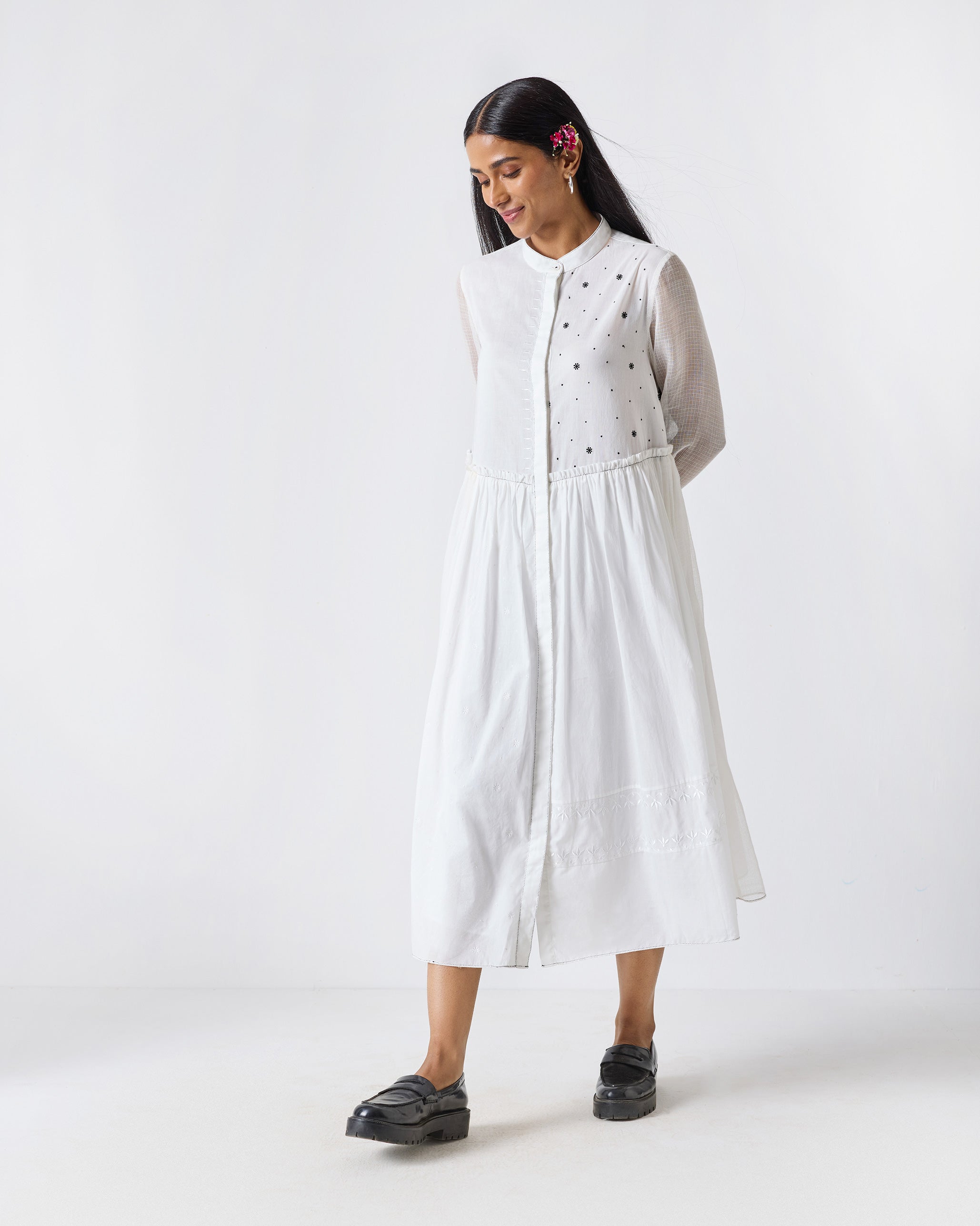 Rayna Dress - White Embroidery