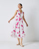 Ceylon Layered Dress - White & Fuchsia Print