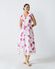 Ceylon Layered Dress - White & Fuchsia Print