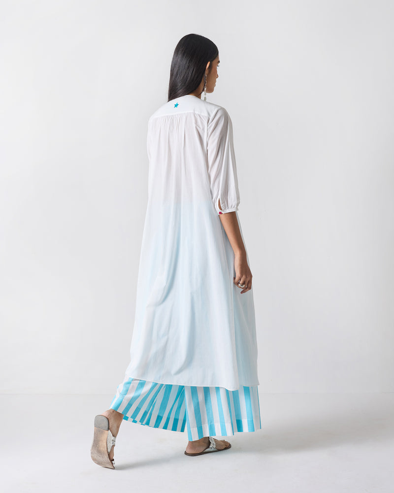 Pleated Waist Kurta - White