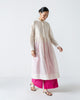 Crescent Pintuck Kurta - Ivory & Silver Print