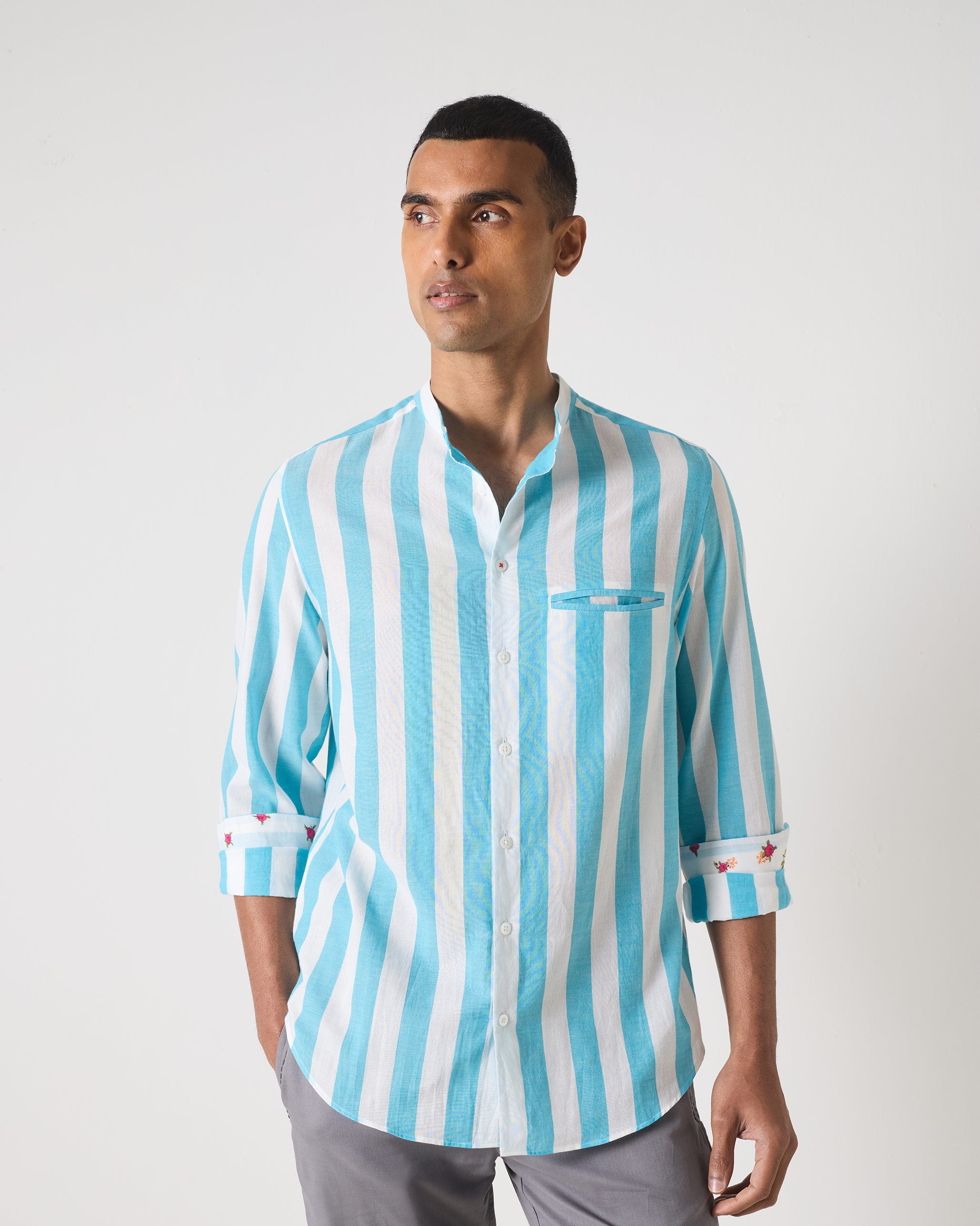 Slim Fit Shirt - Blue Stripes