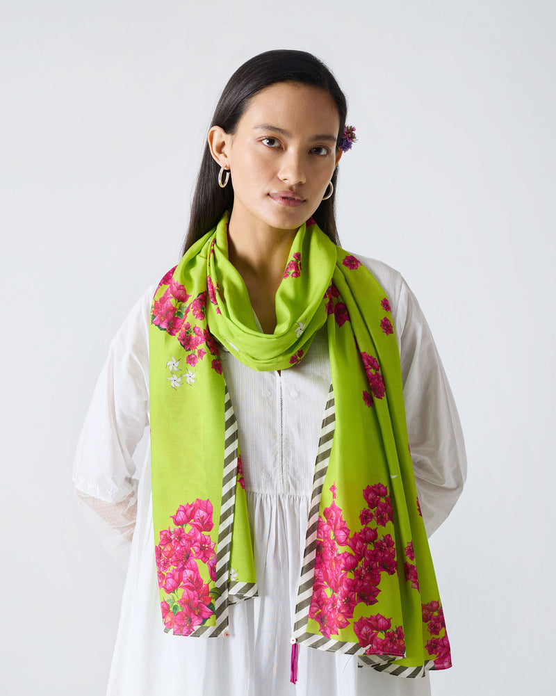 Bougainvillea Scarf - Lime