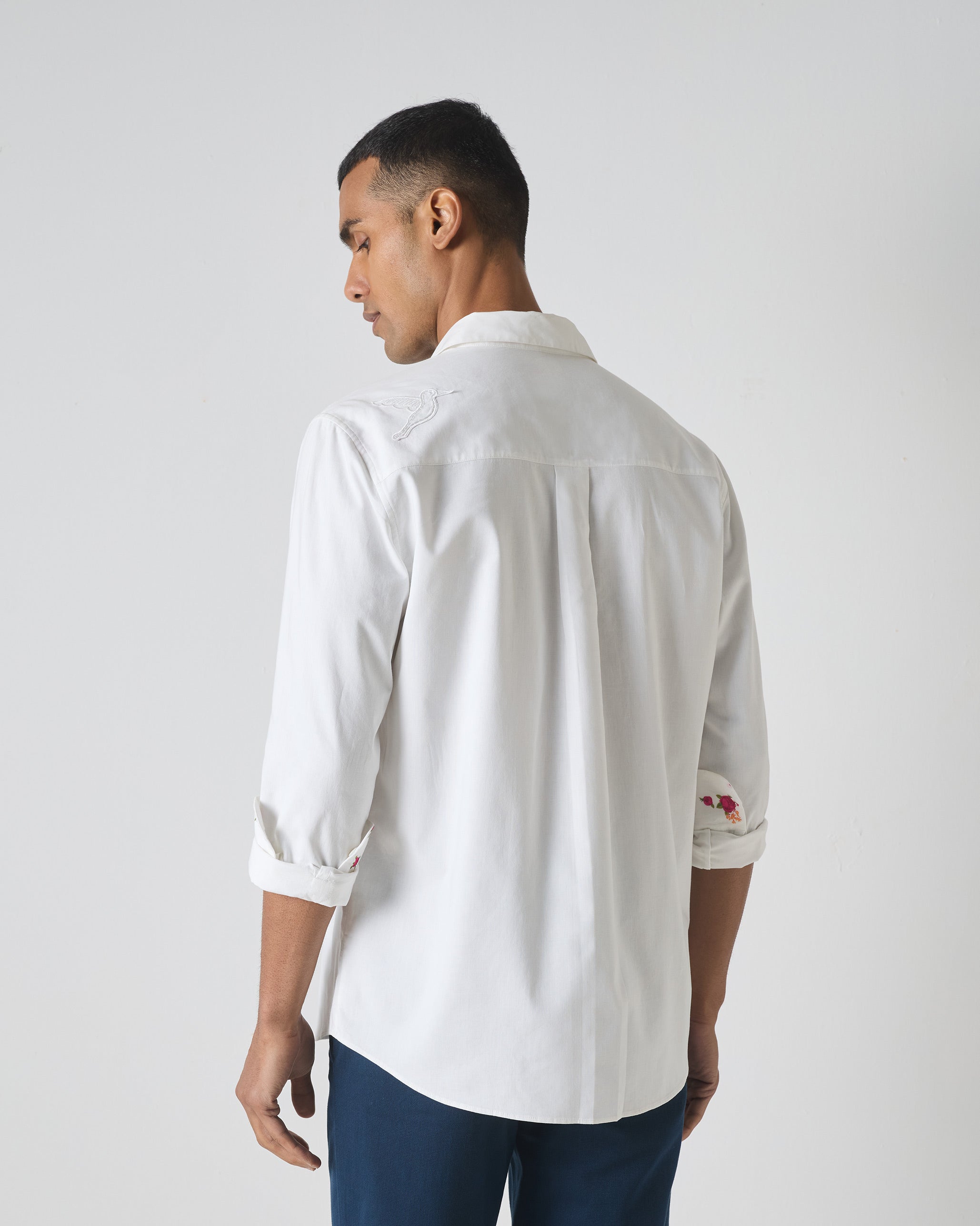 Classic Shirt - White Embroidered