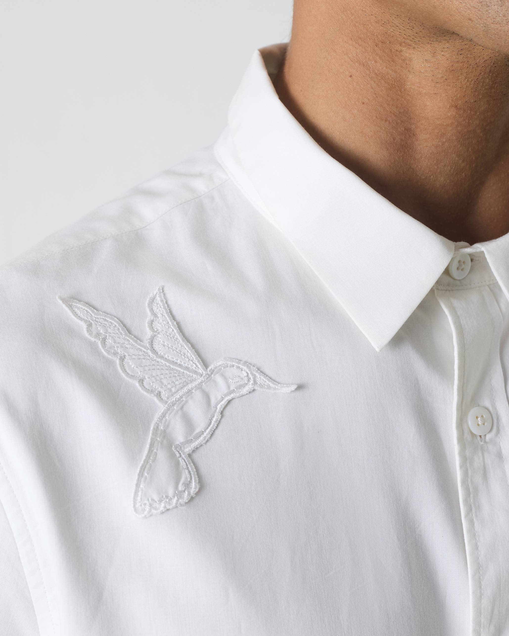 Classic Shirt - White Embroidered