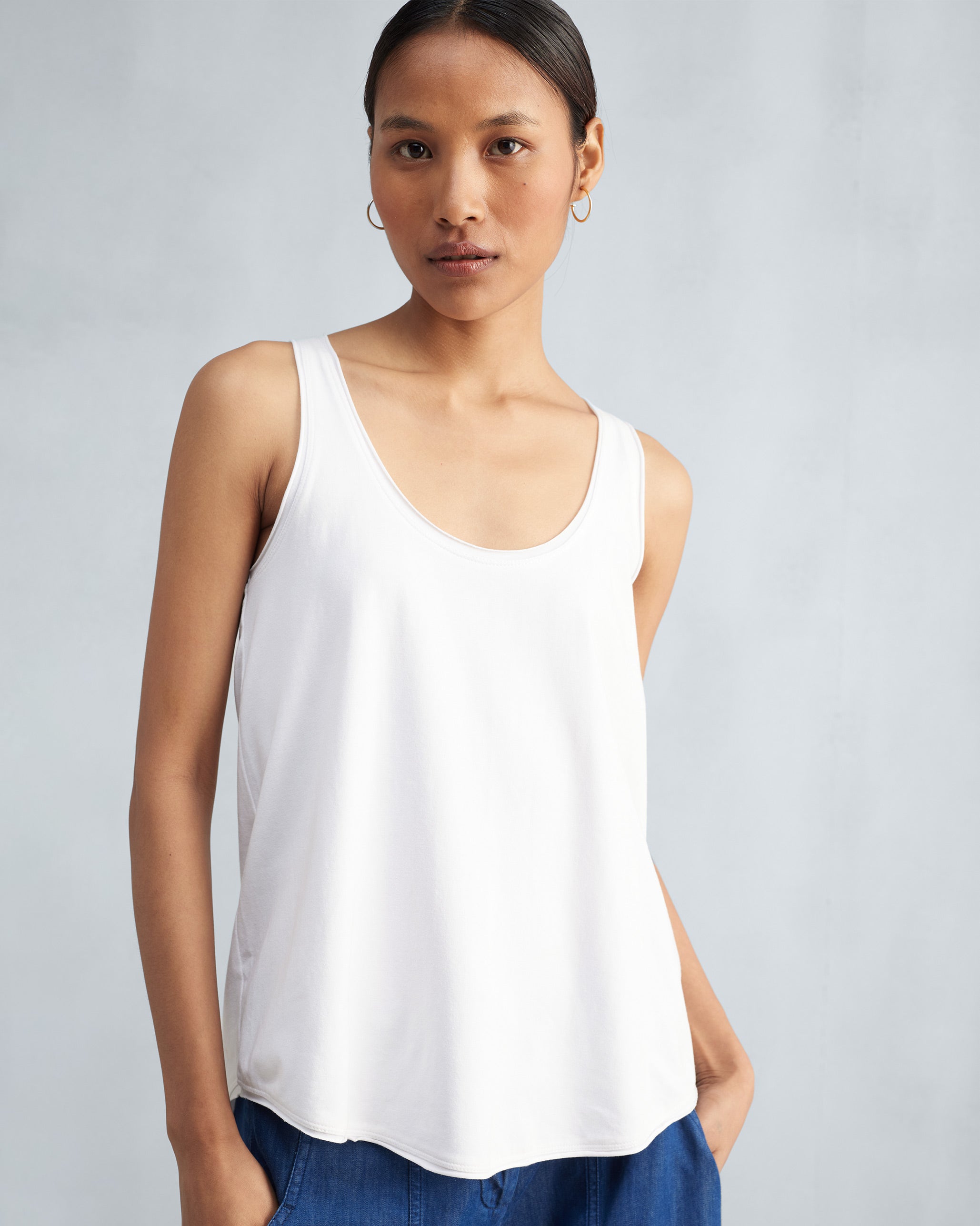 Ukiyo Racerback Tank - White