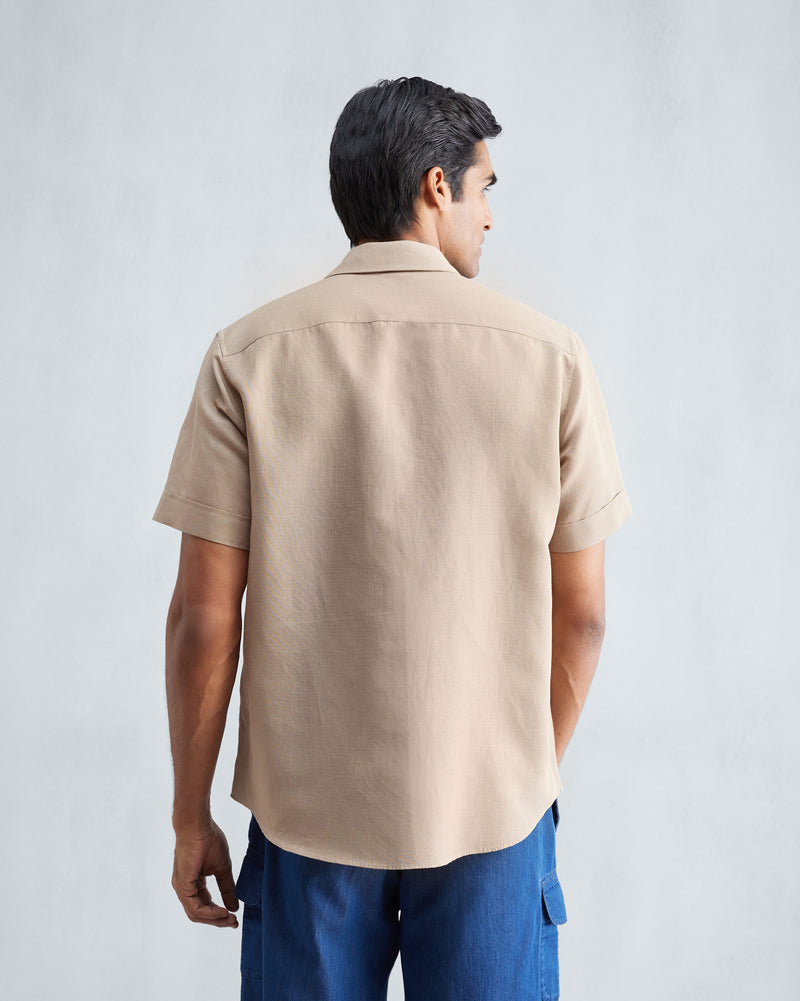 Half Sleeve Shirt - Beige