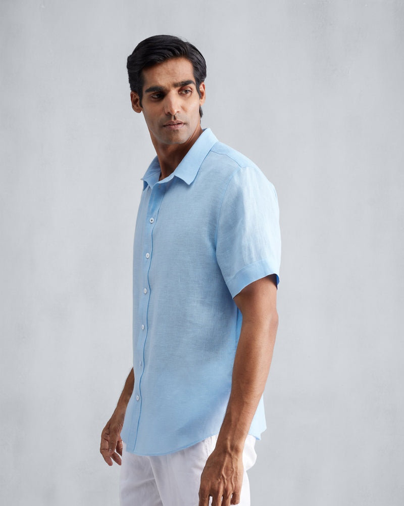 Half Sleeve Shirt - Light Blue