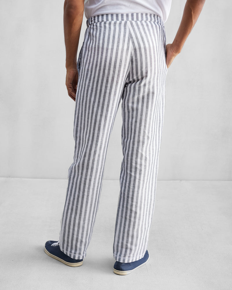 Shillong Jammies - Charcoal & White Stripes