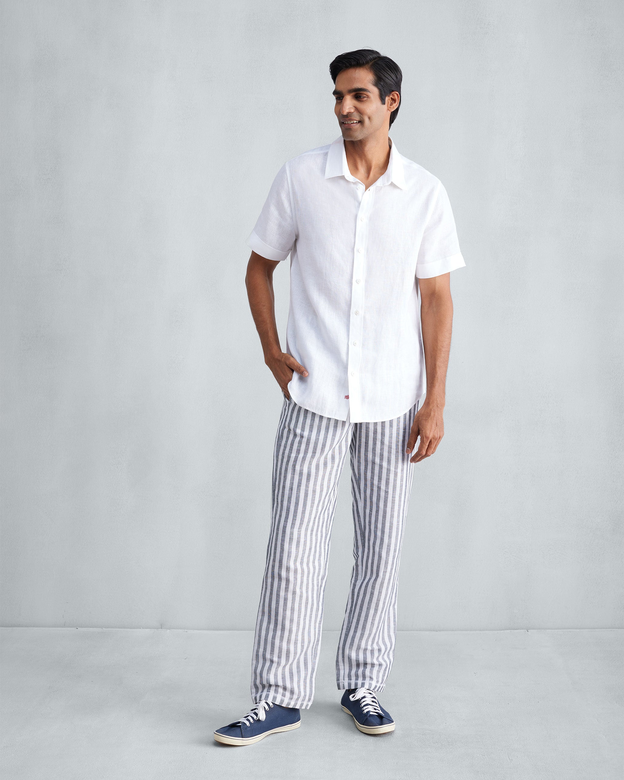 Shillong Jammies - Charcoal & White Stripes