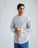 Nawab Shirt - Charcoal & White Stripes