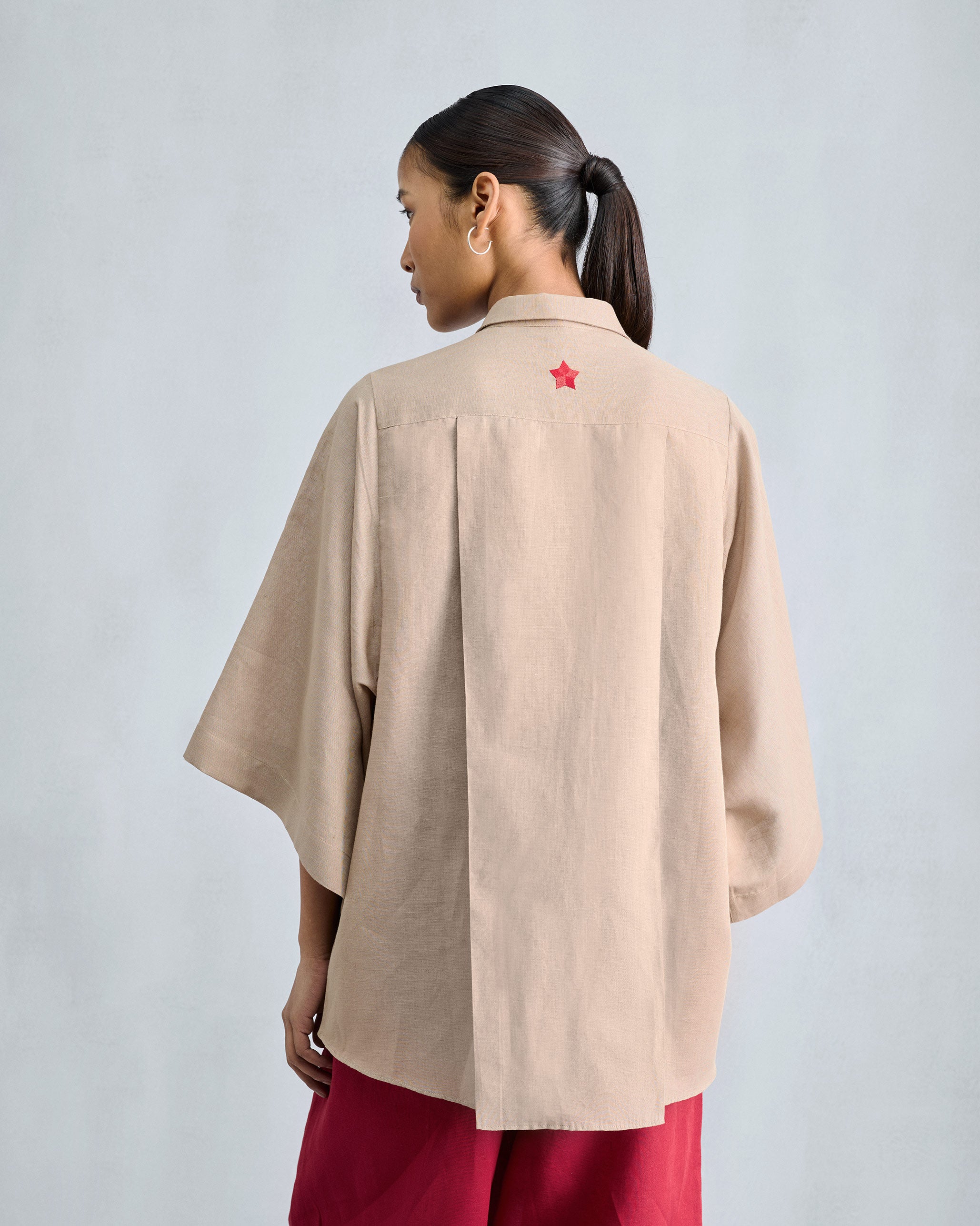 Drop Armhole Shirt - Beige